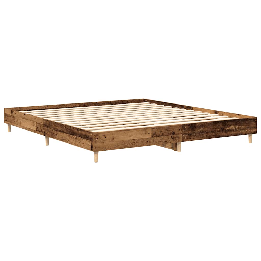 sengestel uden madras 200x200 cm konstrueret træ antikt træ
