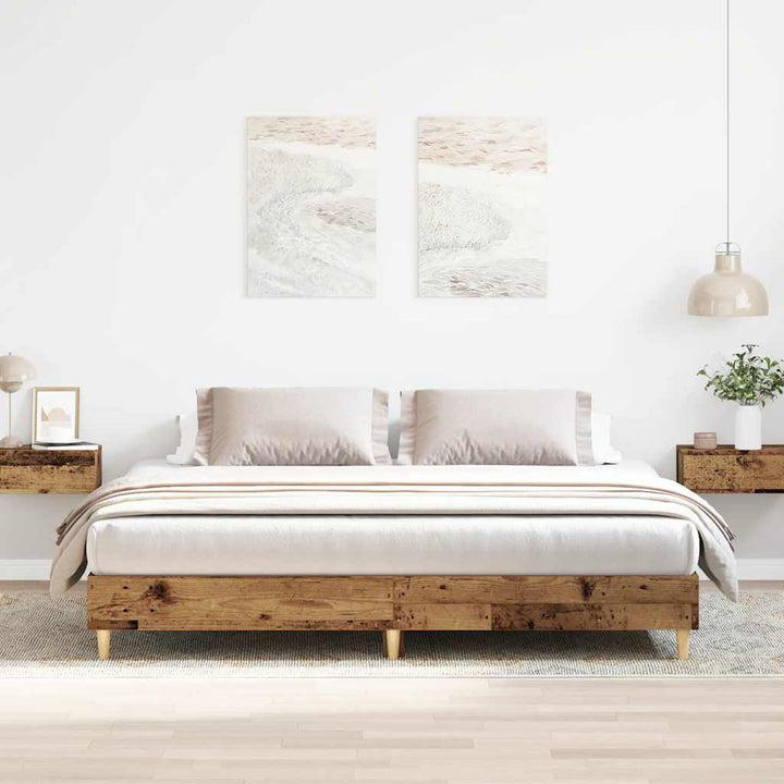 sengestel uden madras 200x200 cm konstrueret træ antikt træ