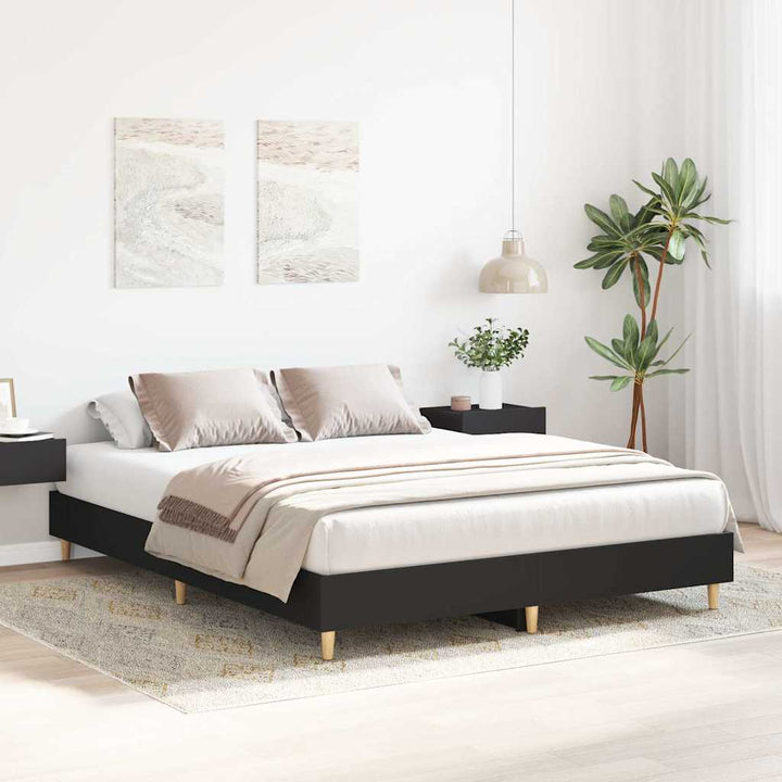 sengestel uden madras 150x200 cm konstrueret træ sort