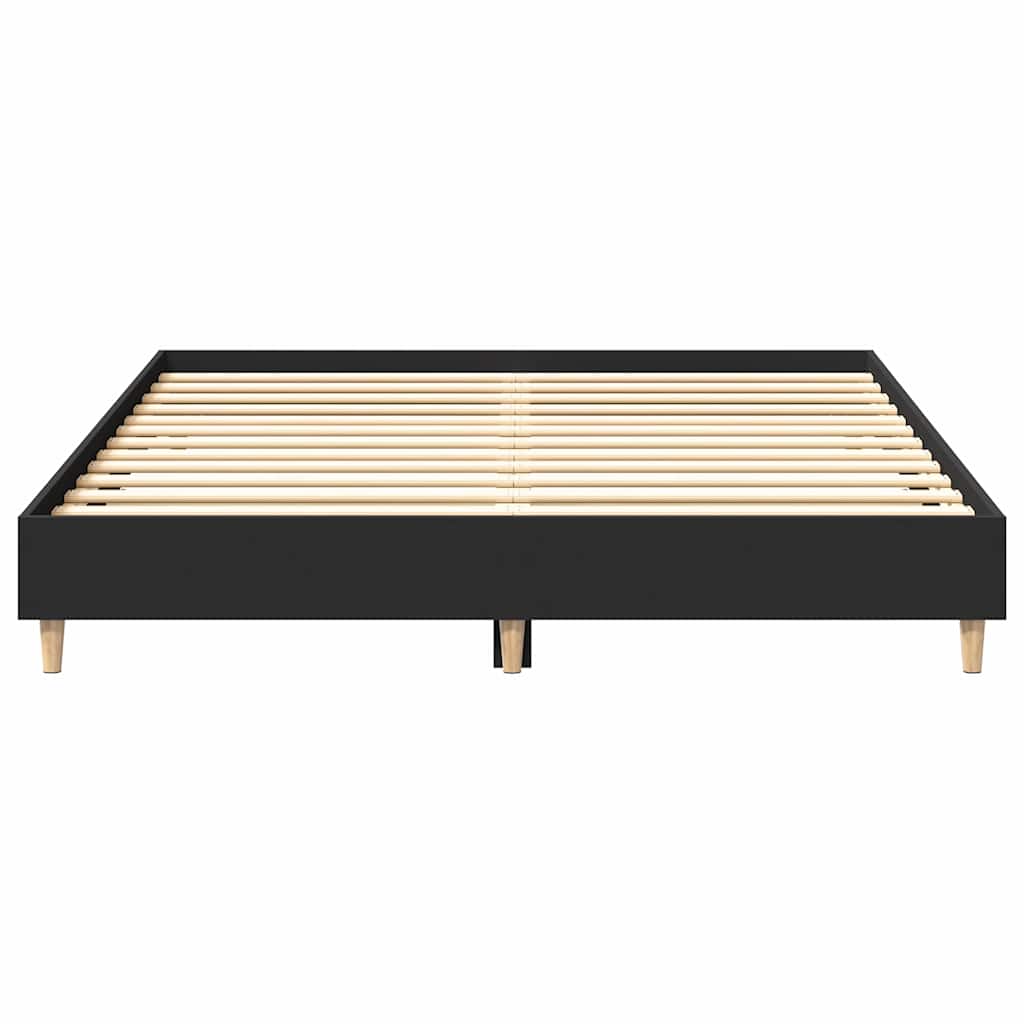 sengestel uden madras 150x200 cm konstrueret træ sort
