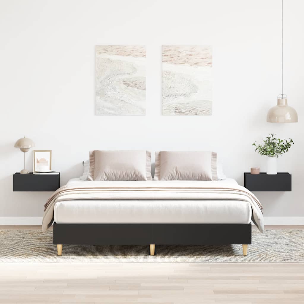 sengestel uden madras 150x200 cm konstrueret træ sort