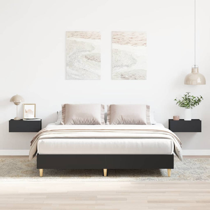 sengestel uden madras 150x200 cm konstrueret træ sort