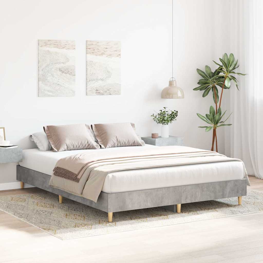 sengestel uden madras 150x200 cm konstrueret træ betongrå