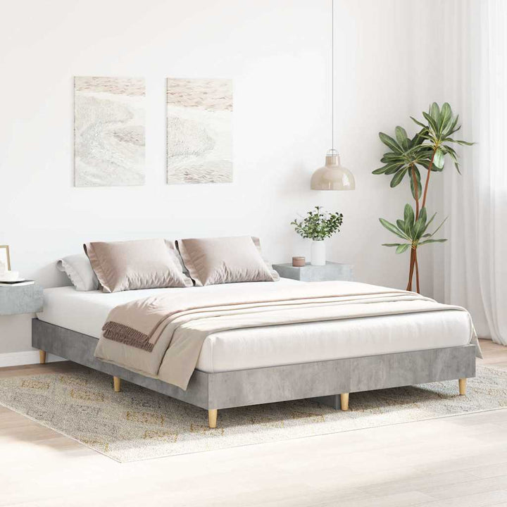 sengestel uden madras 150x200 cm konstrueret træ betongrå