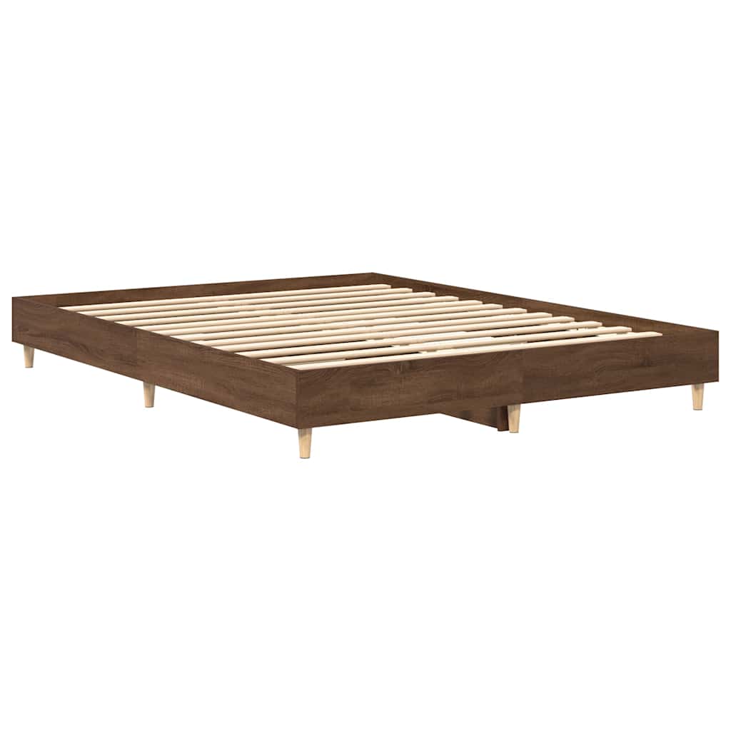 sengestel uden madras 150x200 cm konstrueret træ brunt eg