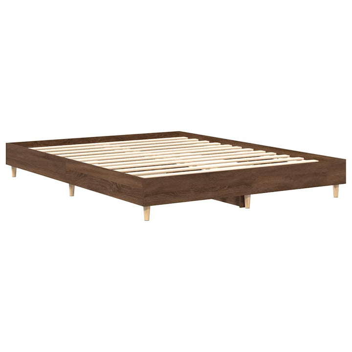 sengestel uden madras 150x200 cm konstrueret træ brunt eg
