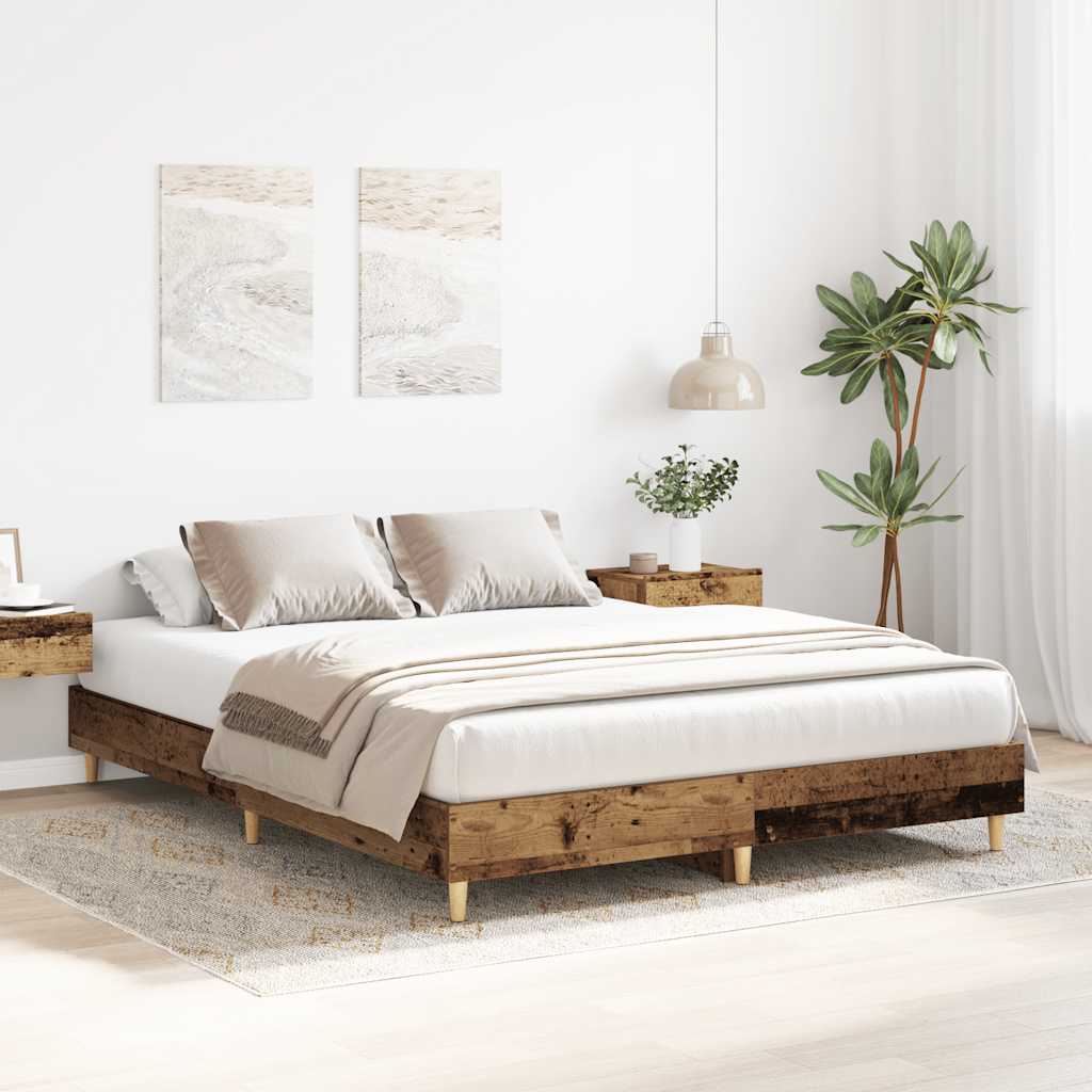 sengestel uden madras 150x200 cm konstrueret træ antikt træ