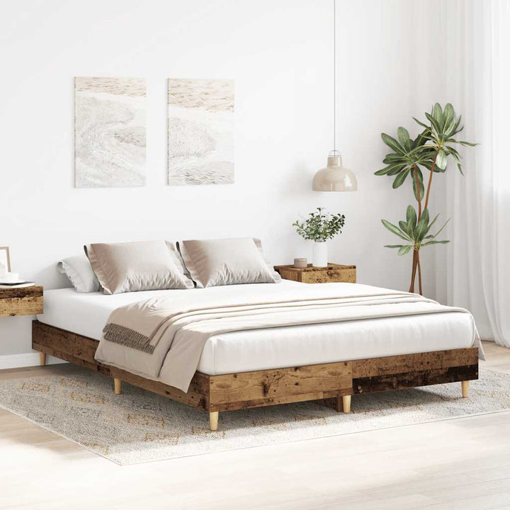 sengestel uden madras 150x200 cm konstrueret træ antikt træ