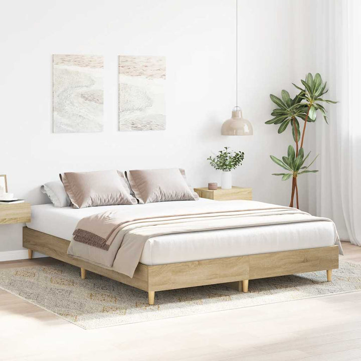 sengestel uden madras 140x200 cm konstrueret træ sonoma-eg