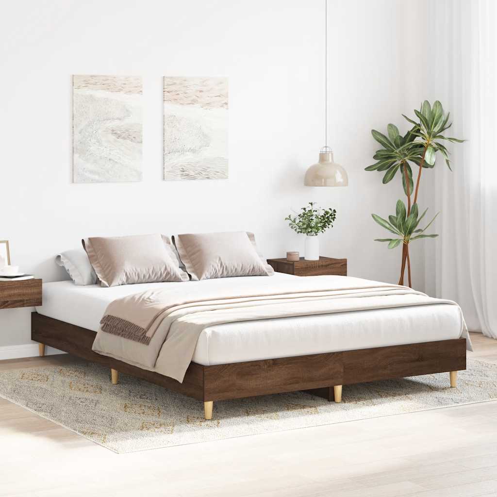 sengestel uden madras 140x200 cm konstrueret træ brunt eg