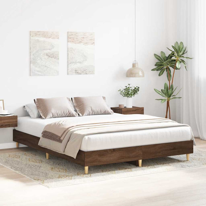 sengestel uden madras 140x200 cm konstrueret træ brunt eg