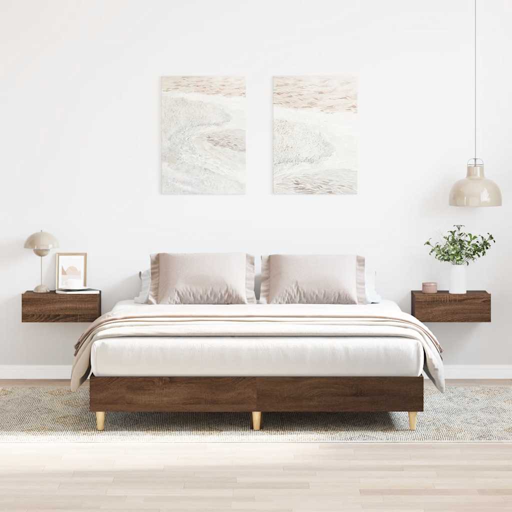 sengestel uden madras 140x200 cm konstrueret træ brunt eg