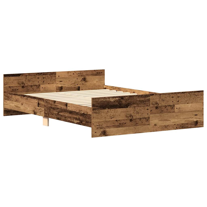 sengestel uden madras 150x200cm konstrueret træ antikt træ