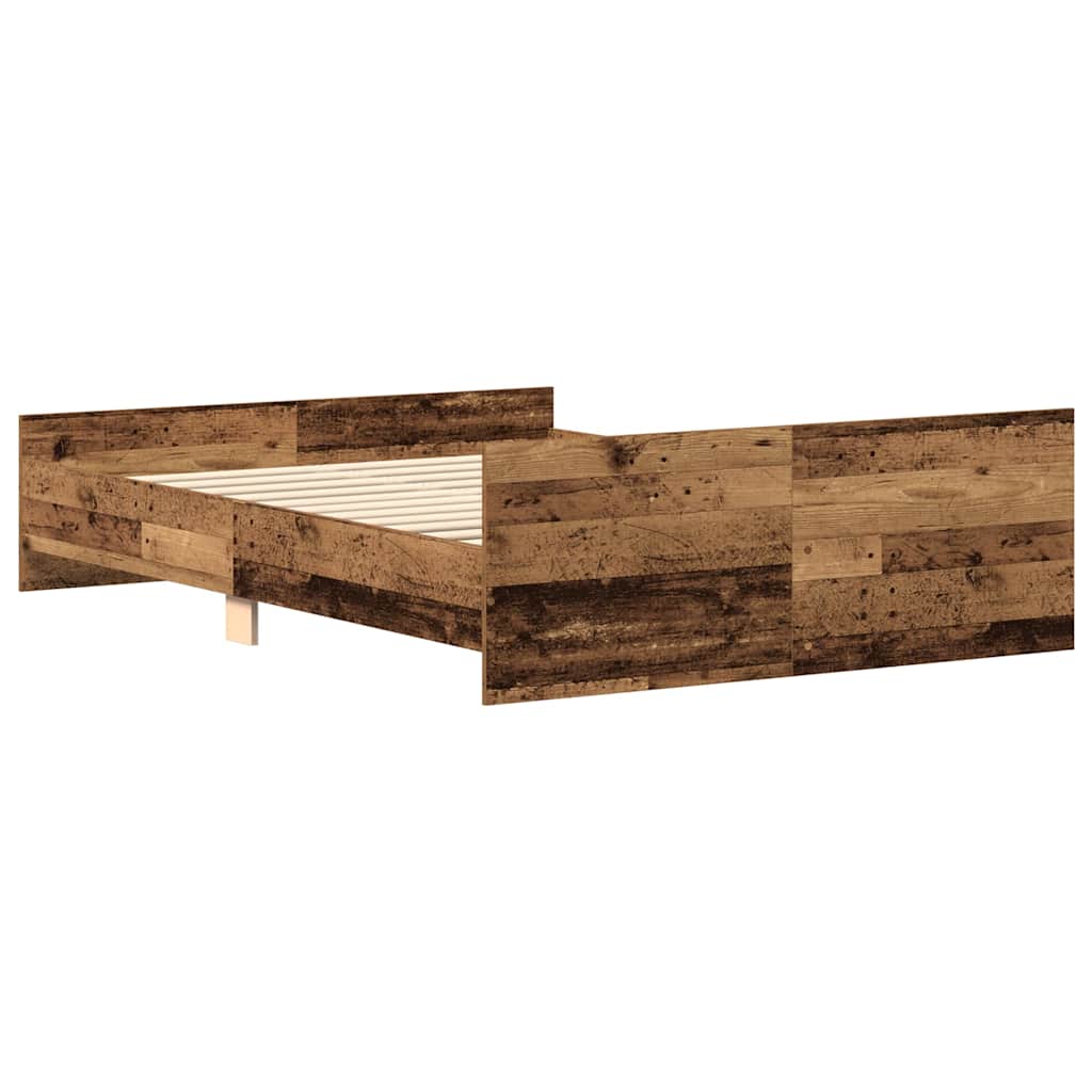 sengestel uden madras 150x200cm konstrueret træ antikt træ