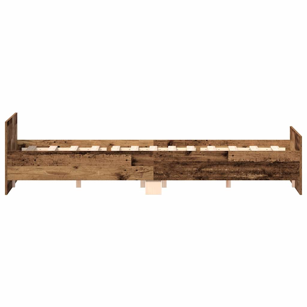 sengestel uden madras 140x190cm konstrueret træ antikt træ