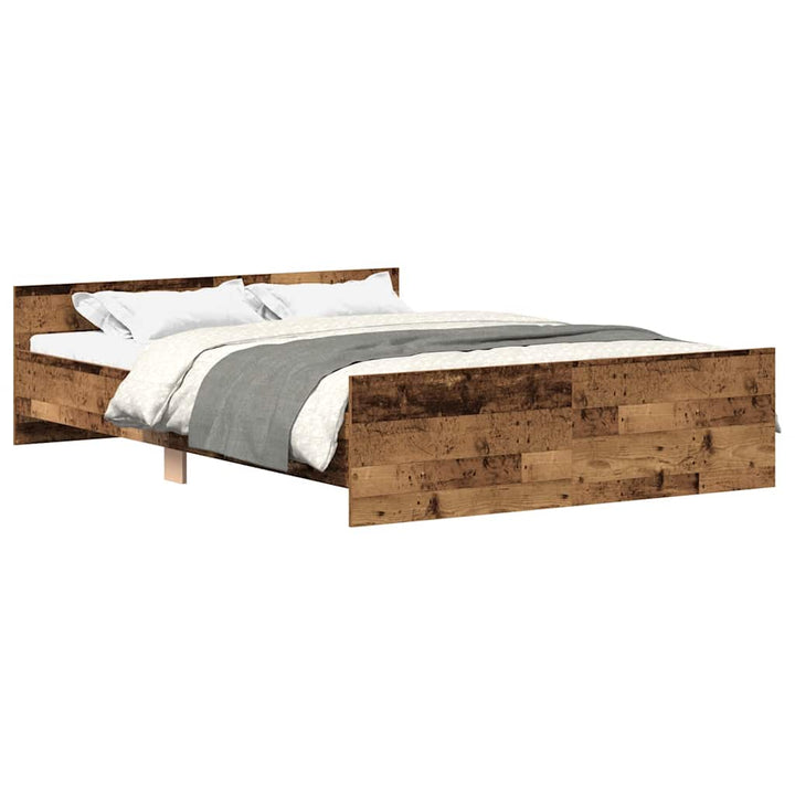 sengestel uden madras 135x190cm konstrueret træ antikt træ