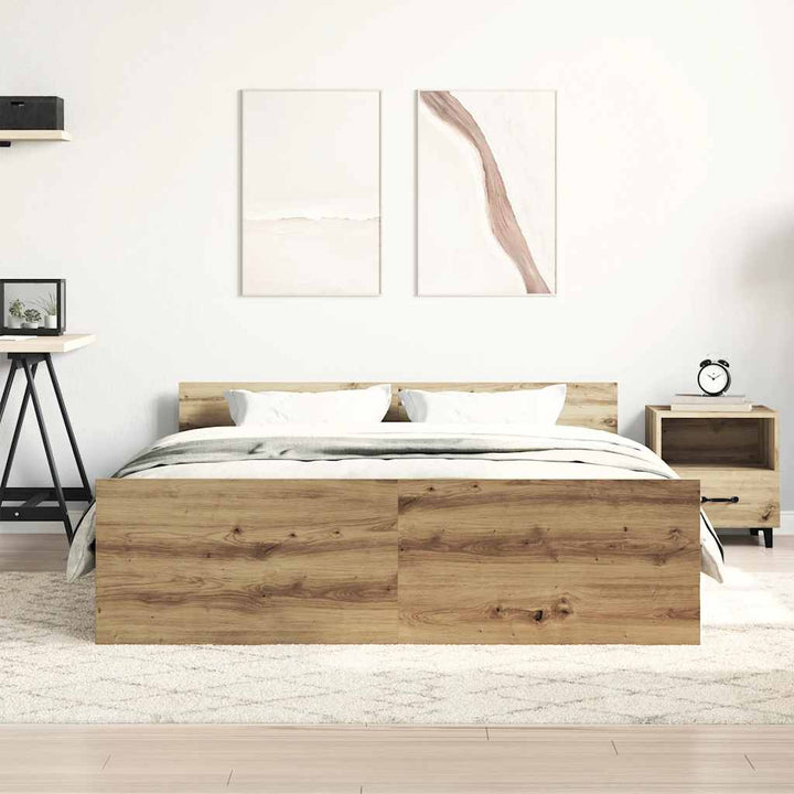 sengestel uden madras 135x190cm konstrueret træ kunsteg