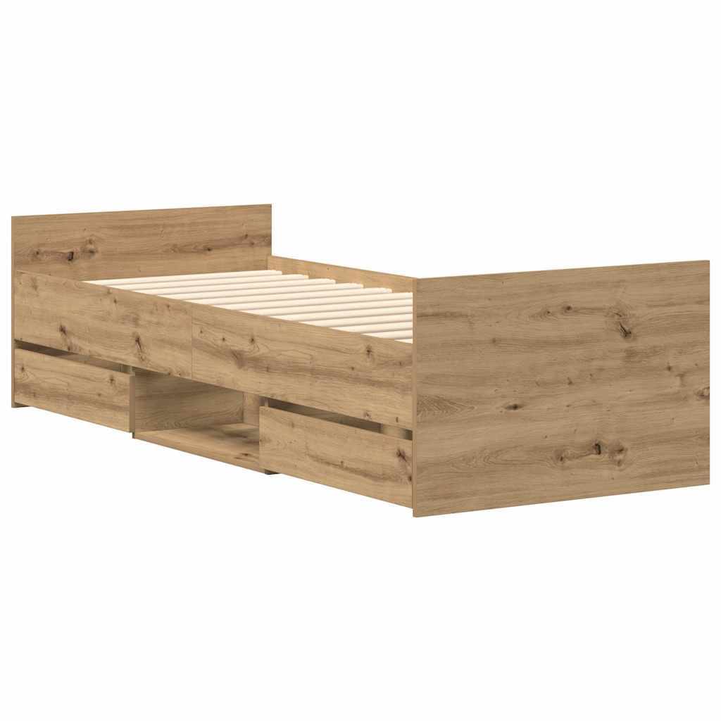 sengeramme 90x200cm uden madras konstrueret træ kunsteg