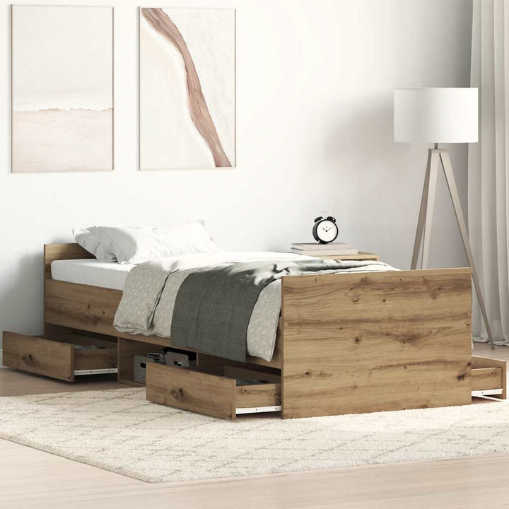 sengeramme 90x190cm uden madras konstrueret træ kunsteg