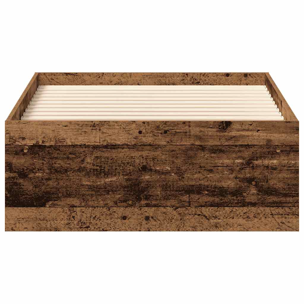 Sengeramme uden madras 90x200cm konstrueret træ antikt træ