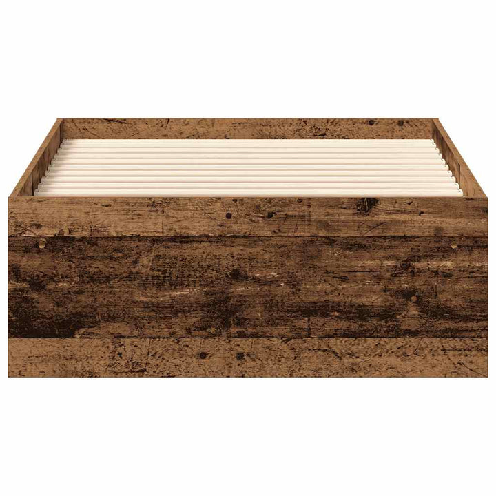 Sengeramme uden madras 90x200cm konstrueret træ antikt træ