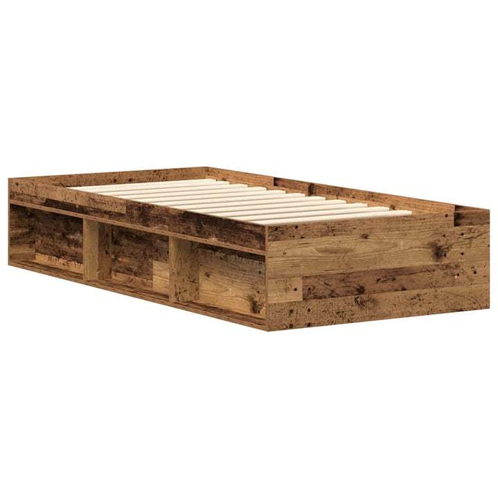Sengeramme uden madras 90x200cm konstrueret træ antikt træ