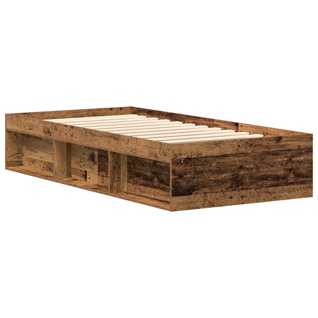 Sengeramme uden madras 100x200cm konstrueret træ antikt træ