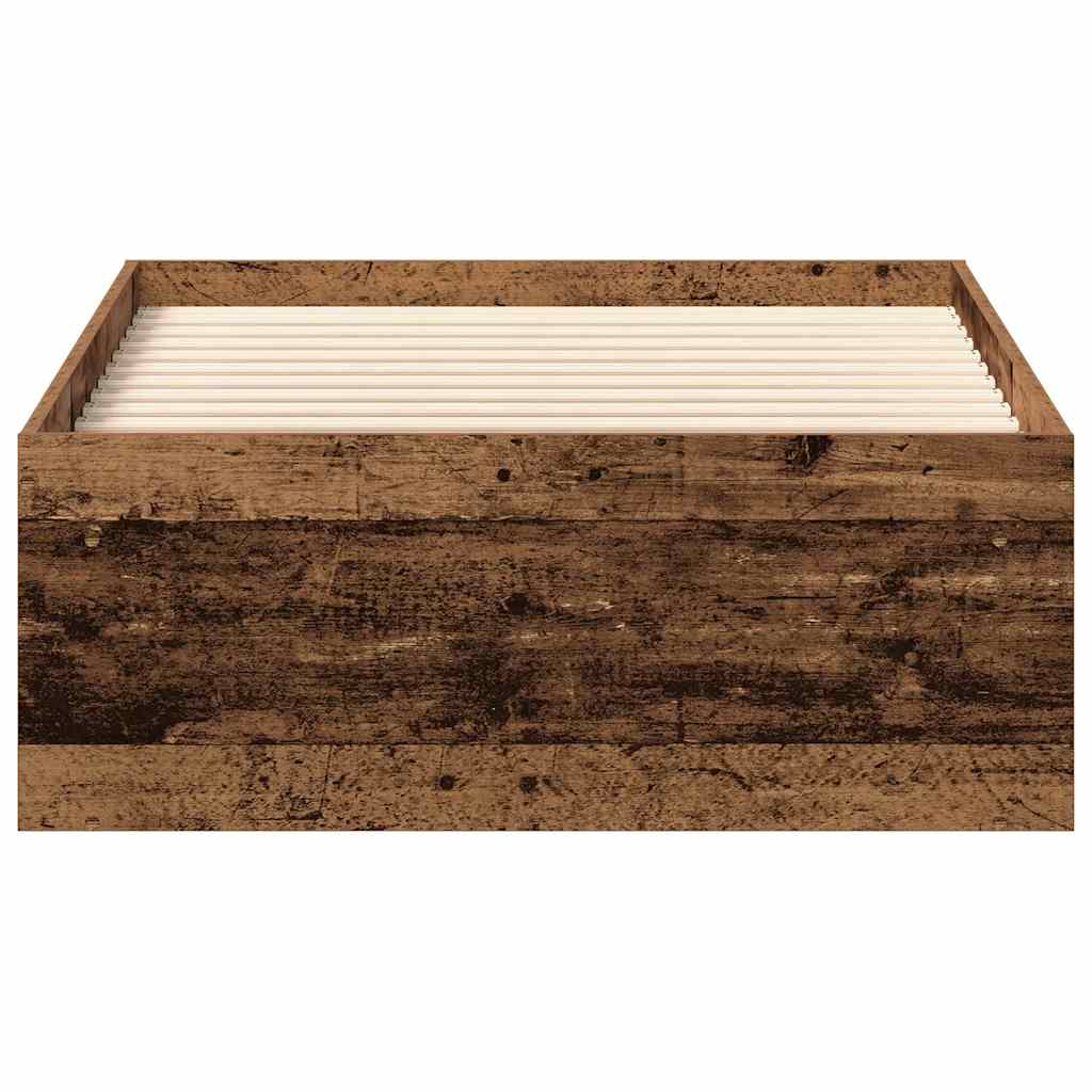 Sengeramme uden madras 100x200cm konstrueret træ antikt træ