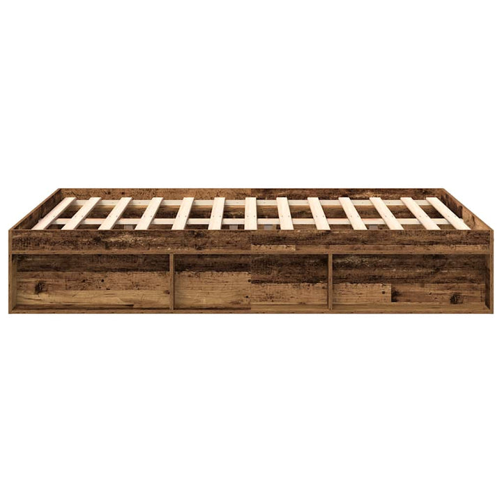 sengestel uden madras 140x200cm konstrueret træ antikt træ