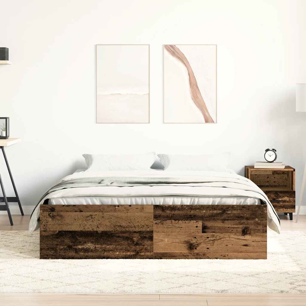 sengestel uden madras 160x200 cm konstrueret træ antikt træ