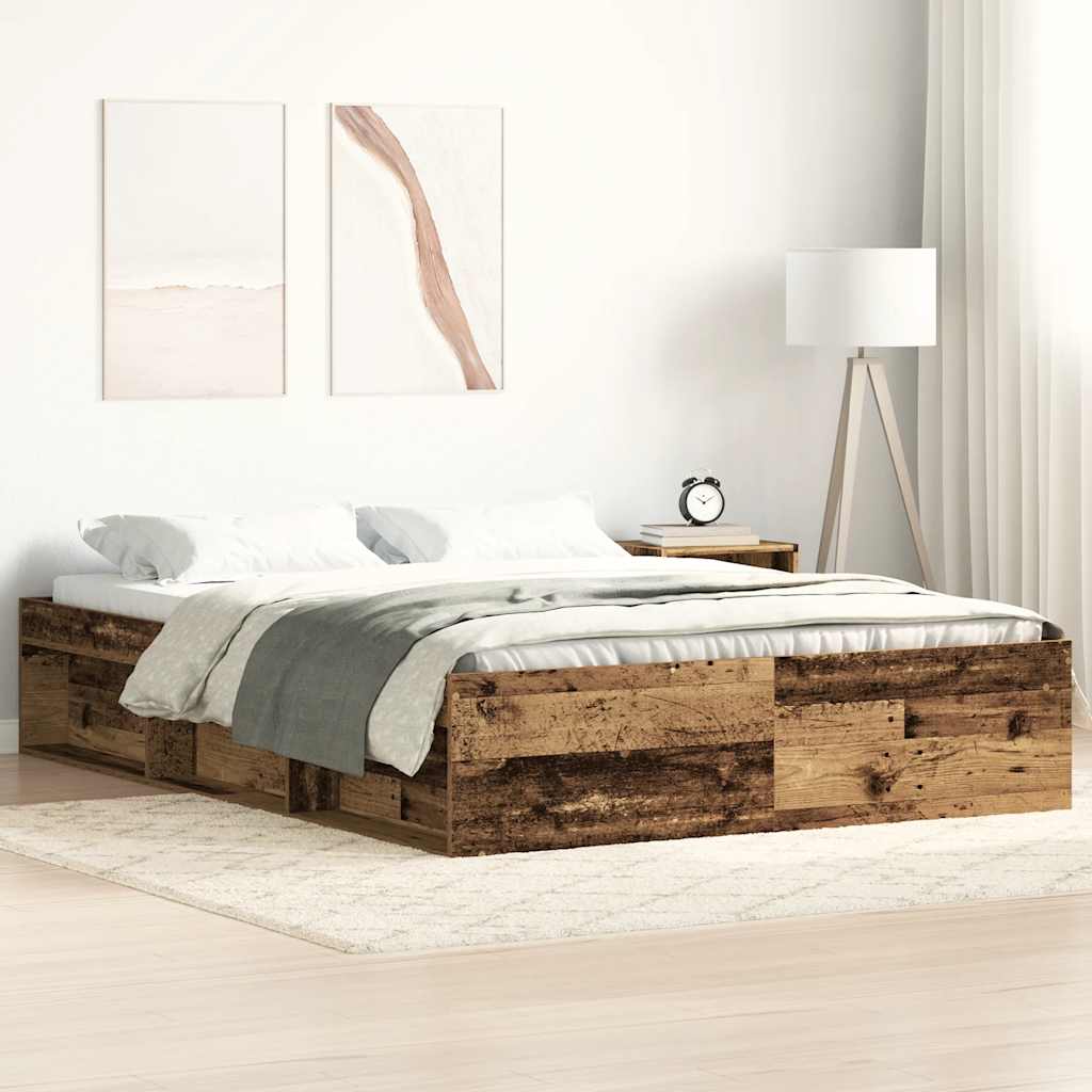 sengestel uden madras 160x200 cm konstrueret træ antikt træ