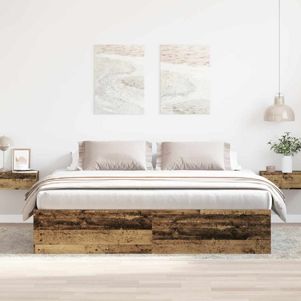 sengestel uden madras 180x200 cm konstrueret træ antikt træ