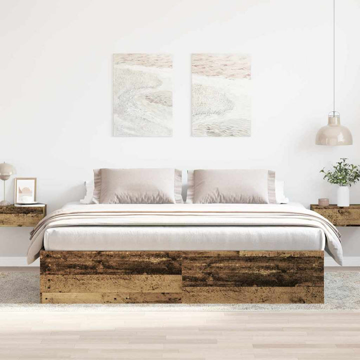 sengestel uden madras 180x200 cm konstrueret træ antikt træ