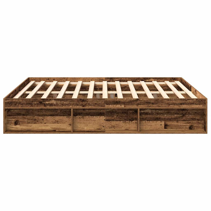 Sengeramme uden madras 200x200cm konstrueret træ antikt træ