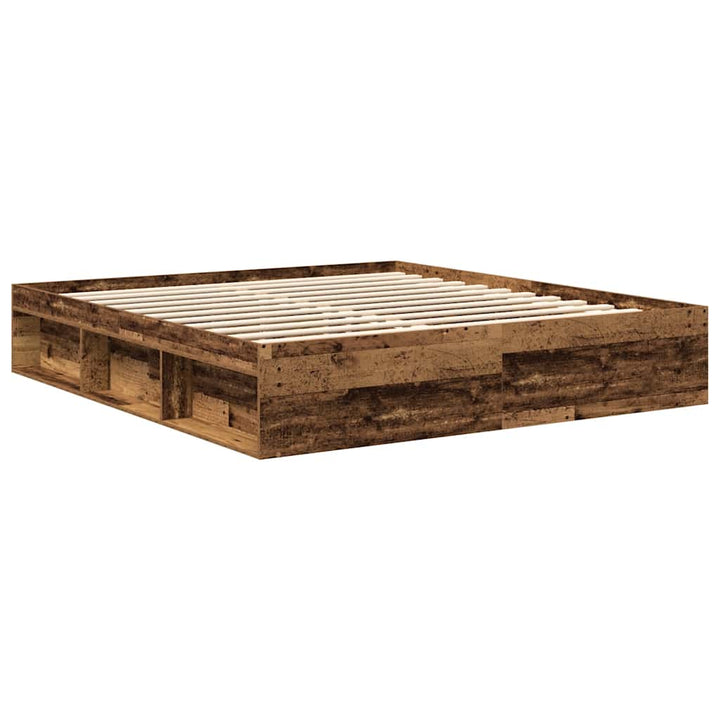 Sengeramme uden madras 200x200cm konstrueret træ antikt træ