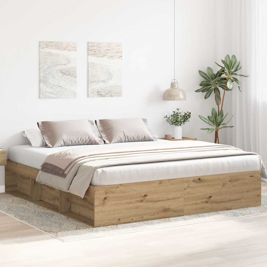 sengeramme 200x200 cm uden madras konstrueret træ kunsteg