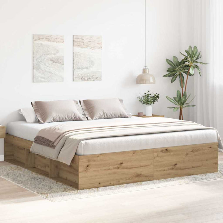 sengeramme 200x200 cm uden madras konstrueret træ kunsteg