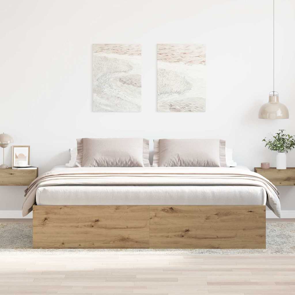 sengeramme 200x200 cm uden madras konstrueret træ kunsteg