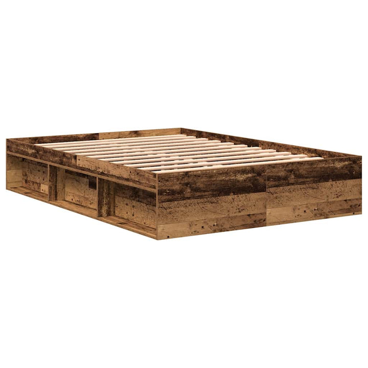 sengestel uden madras 120x190cm konstrueret træ antikt træ