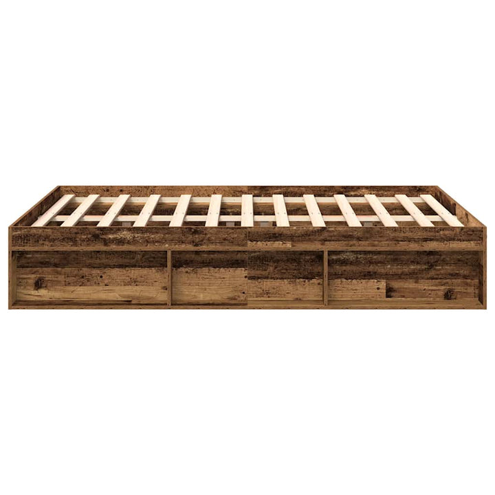 sengestel uden madras 140x190cm konstrueret træ antikt træ