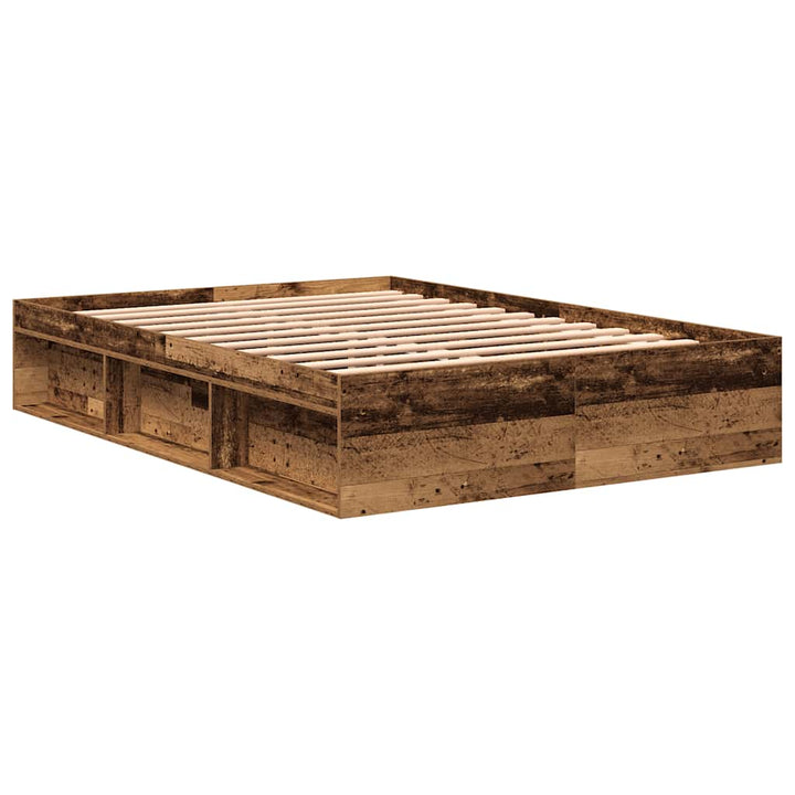 sengestel uden madras 140x190cm konstrueret træ antikt træ