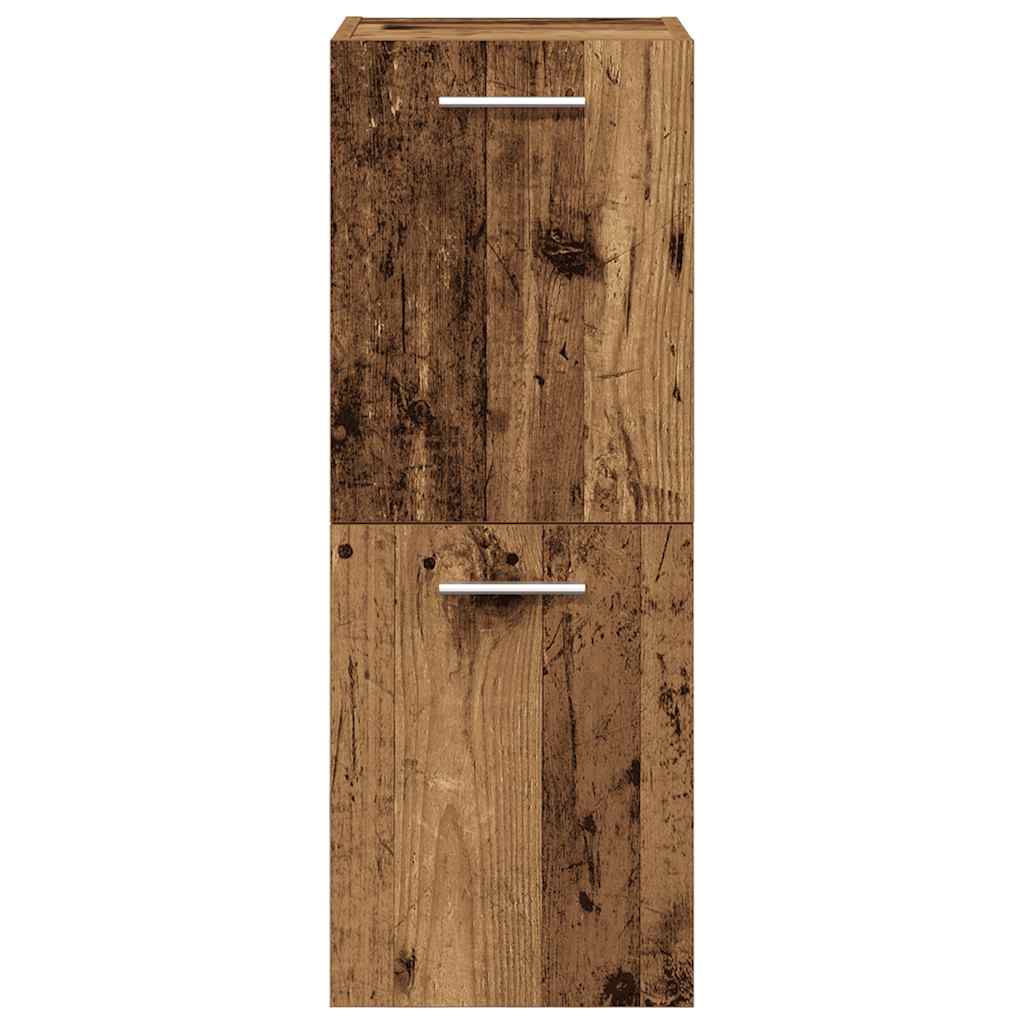 møbelsæt til badeværelse 5 dele konstrueret træ antikt træ