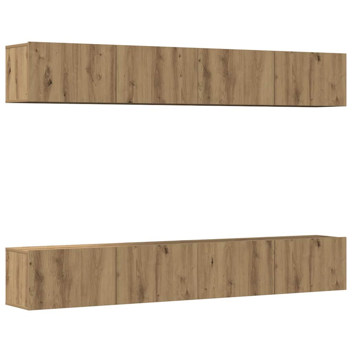 vægmonteret TV-skabssæt med 4 dele, kunsteg, 100x30x30 cm