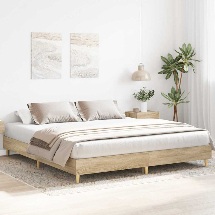 sengeramme 160x200 cm uden madras konstrueret træ sonoma-eg