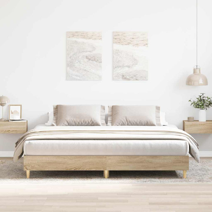 sengeramme 160x200 cm uden madras konstrueret træ sonoma-eg