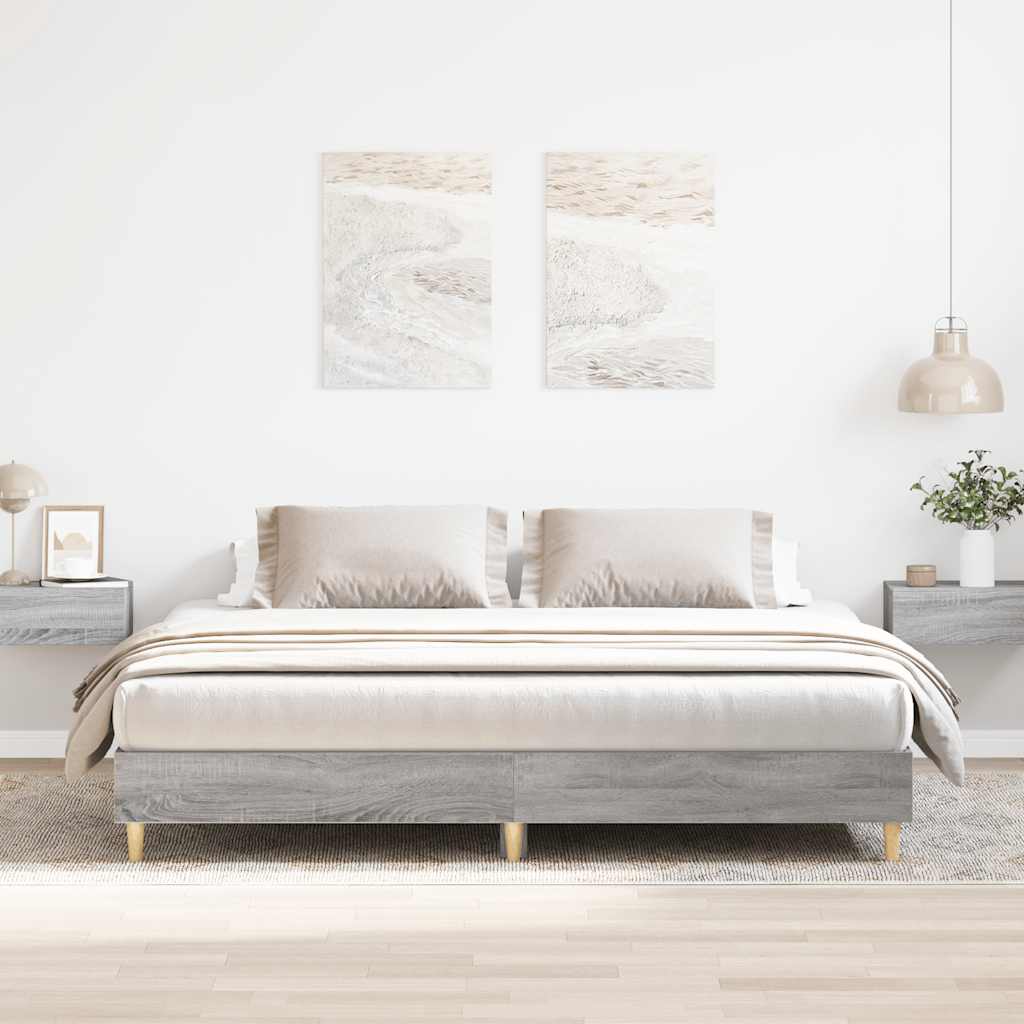 sengestel uden madras 160x200 cm konstrueret træ grå sonoma-eg