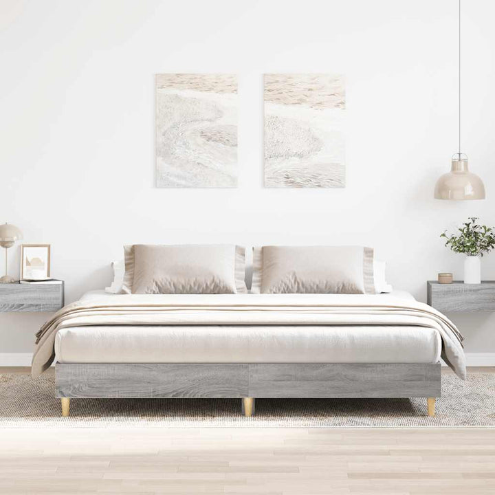 sengestel uden madras 160x200 cm konstrueret træ grå sonoma-eg