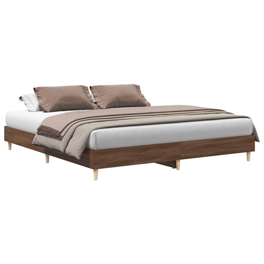 sengeramme 160x200 cm uden madras konstrueret træ brunt eg