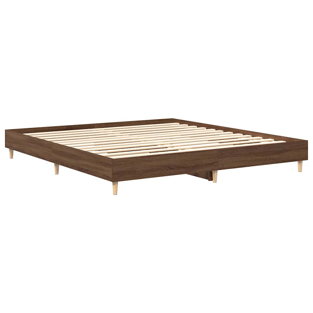 sengeramme 160x200 cm uden madras konstrueret træ brunt eg