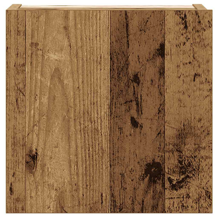 5 delt TV-skabssæt Vægmonteret gammelt træ egetræsfarve